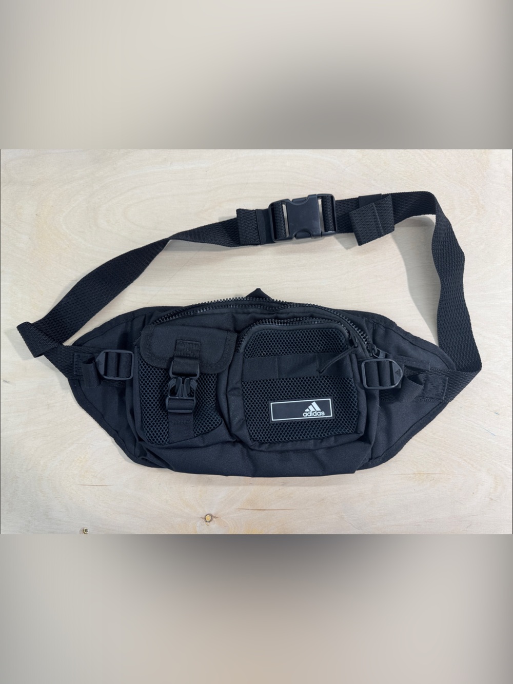 Adidas Black Fanny Pack with Buckle Strap